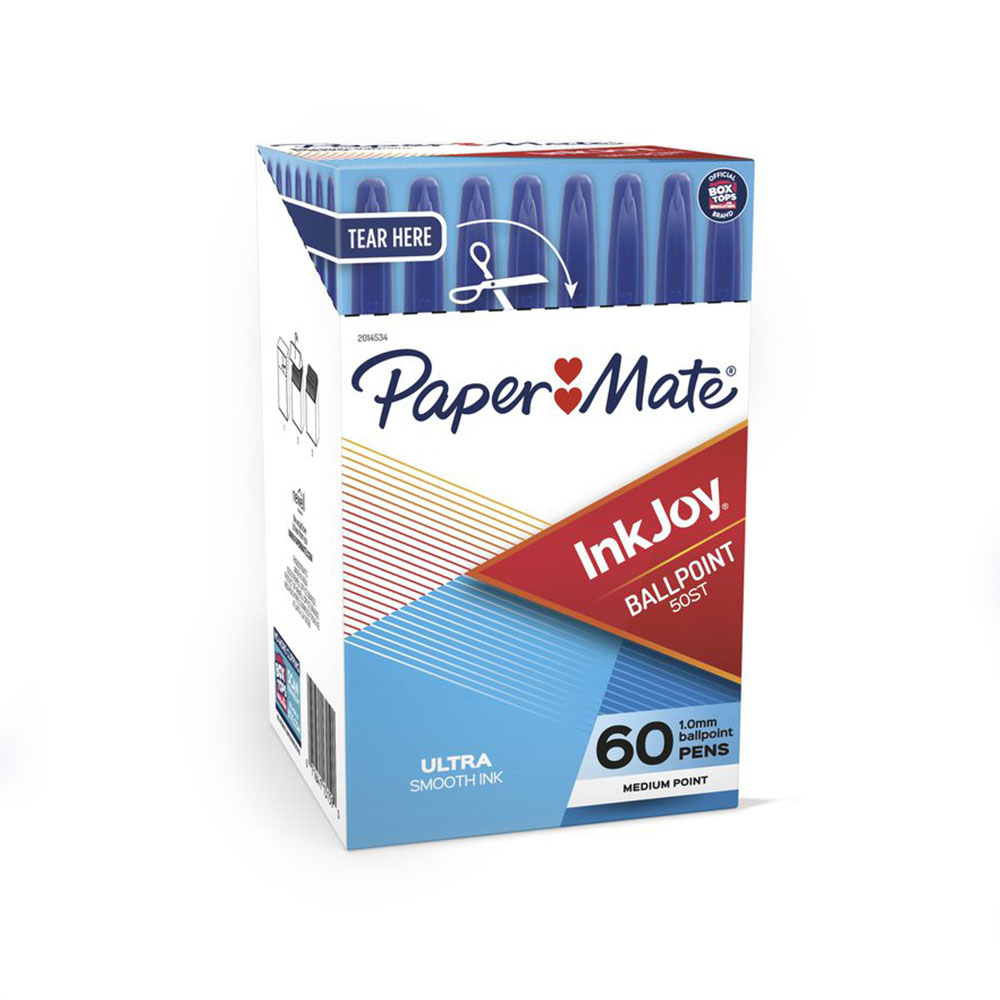 Image for PAPERMATE INKJOY 100 BALLPOINT PENS MEDIUM BLUE BOX 60 from ONET B2C Store
