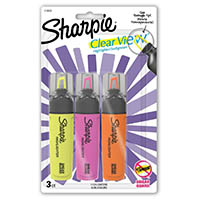 sharpie clear view highlighter see-through chisel tip assorted pack 3