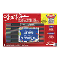 sharpie creative water-based acrylic markers brush tip assorted colours pack 5