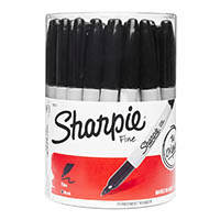 sharpie permanent marker fine black pack 36