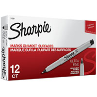 sharpie permanent markers ultra fine black box 12