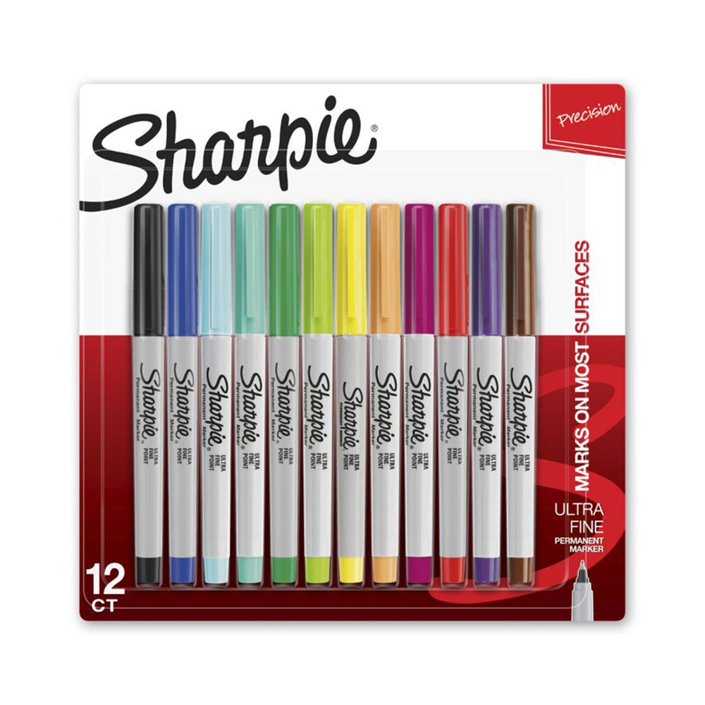 Image for SHARPIE PERMANENT MARKERS ULTRA FINE ASSORTED PACK 12 from Memo Office and Art