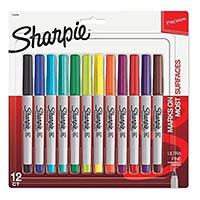 sharpie permanent markers ultra fine assorted pack 12