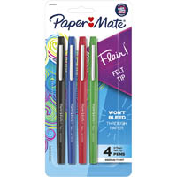 papermate flair felt tip pen medium 0.7mm assorted pack 4