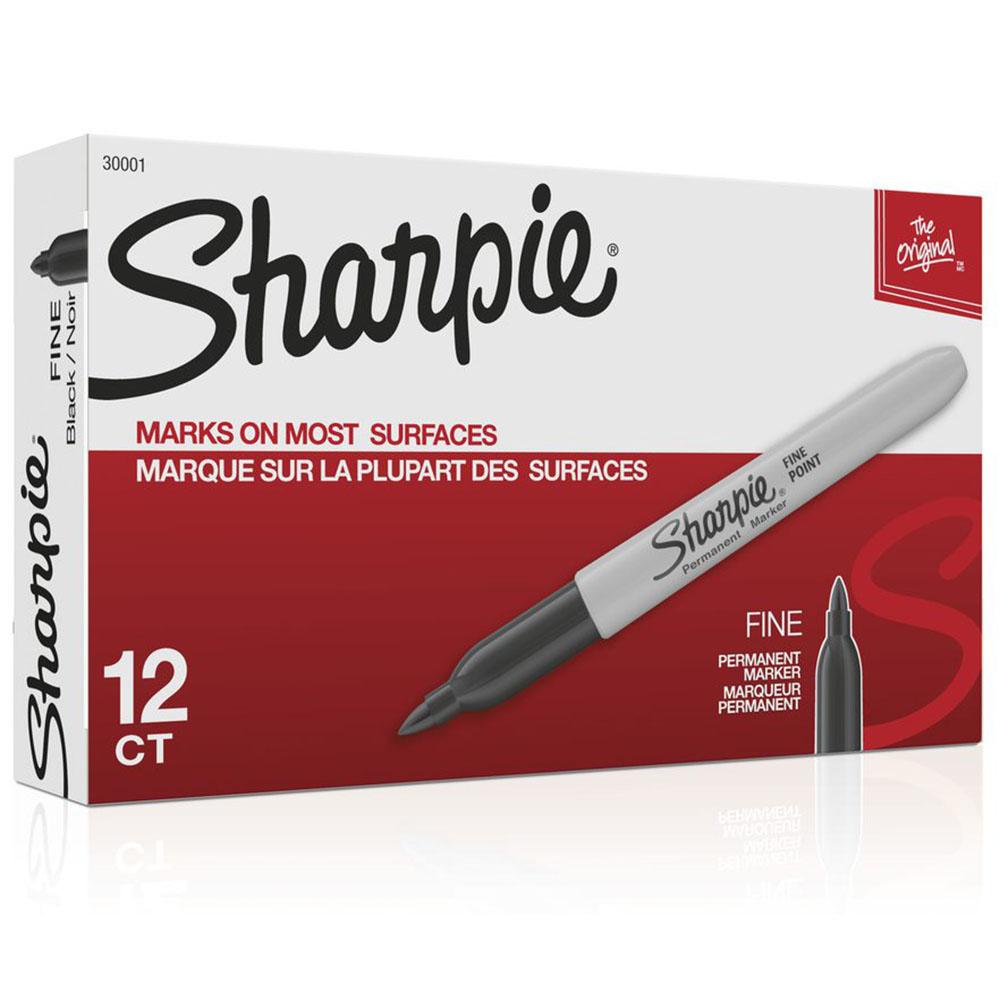 Image for SHARPIE PERMANENT MARKER BULLET FINE 1.0MM BLACK BOX 12 from Mitronics Corporation
