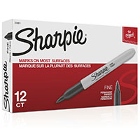 sharpie permanent marker bullet fine 1.0mm black box 12