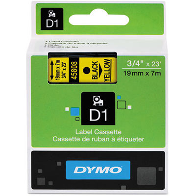 Image for DYMO 45808 D1 LABELLING TAPE 19MM X 7M BLACK ON YELLOW from Peninsula Office Supplies