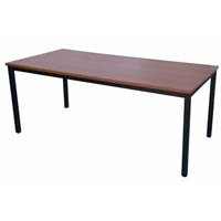 rapidline steel frame table 1500 x 750mm cherry