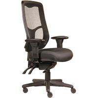 dal ergoselect swift ergonomic chair high mesh back 3 lever seat slide black nylon base arms