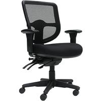 dal ergoselect swift ergonomic chair medium mesh back 3 lever seat slide black nylon base arms