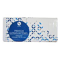 sofeel premium ultraslim multifold paper towel biodegradable 2-ply 24 x 24cm unbleached white pack 120