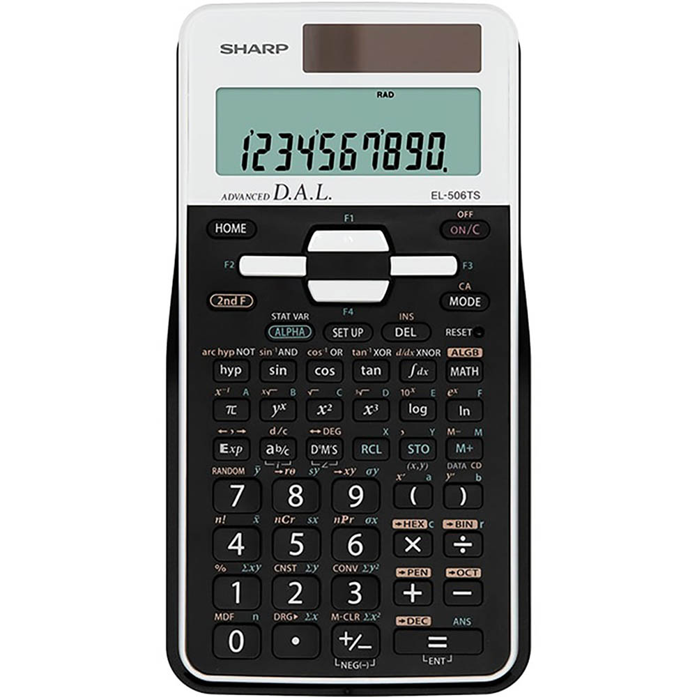 Image for SHARP EL-506TS 470 MATH FUNCTIONS SCIENTIFIC CALCULATOR WHITE/BLACK from Memo Office and Art