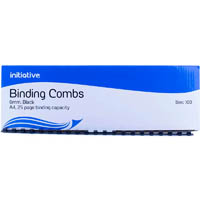 initiative plastic binding comb round 21 loop 6mm a4 black box 100