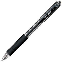 uni-ball sn100 laknock retractable ballpoint pen 0.7mm black