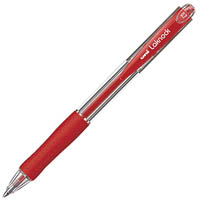 uni-ball sn100 laknock retractable ballpoint pen 0.7mm red