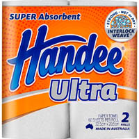 handee ultra paper towel 2-ply 60 sheet pack 2