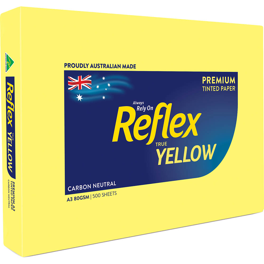 Image for REFLEX® COLOURS A3 COPY PAPER 80GSM YELLOW PACK 500 SHEETS from BusinessWorld Computer & Stationery Warehouse