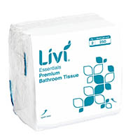 livi essentials interleaved toilet tissue 2-ply 250 sheet 100 x 205mm carton 36