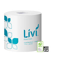 livi essentials centrefeed roll towel 1-ply 300m carton 4