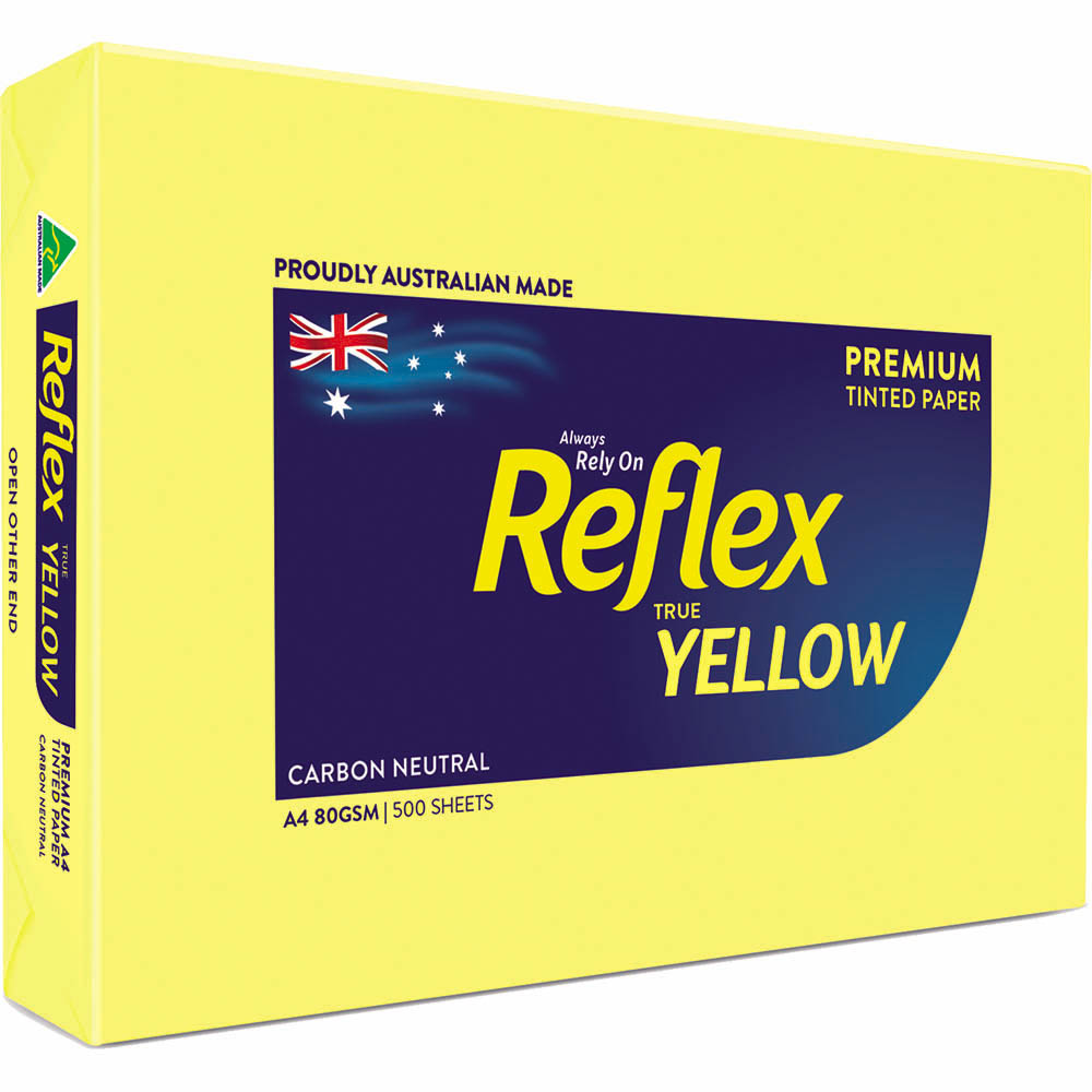 Image for REFLEX® COLOURS A4 COPY PAPER 80GSM YELLOW PACK 500 SHEETS from Prime Office Supplies