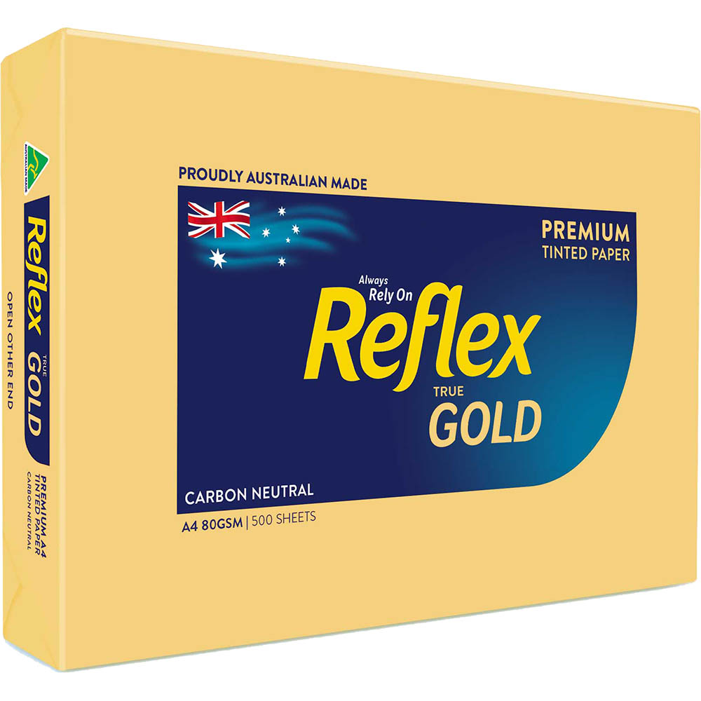 Image for REFLEX® COLOURS A4 COPY PAPER 80GSM GOLD PACK 500 SHEETS from BusinessWorld Computer & Stationery Warehouse