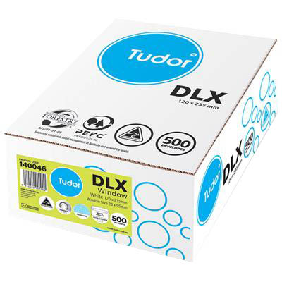 Image for TUDOR DLX ENVELOPES SECRETIVE WALLET WINDOWFACE (P1) PRESS SEAL 80GSM 120 X 235MM WHITE BOX 500 from That Office Place PICTON