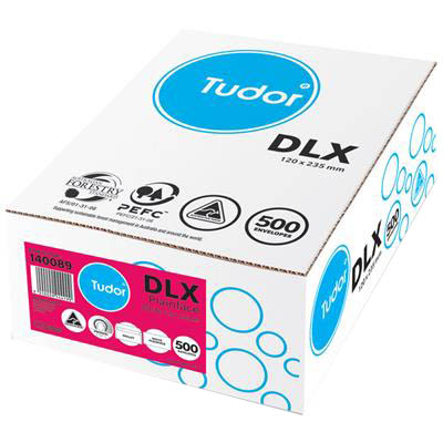 Image for TUDOR DLX ENVELOPES WALLET PLAINFACE PRESS SEAL 80GSM 120 X 235MM WHITE BOX 500 from Office Heaven