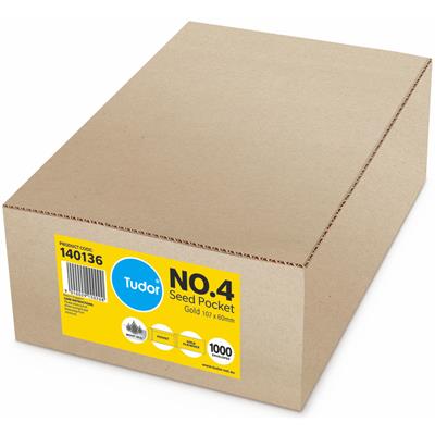 Image for TUDOR ENVELOPES NO.4 SEED POCKET PLAINFACE MOIST SEAL 80GSM 60 X 107MM GOLD BOX 1000 from Office Heaven