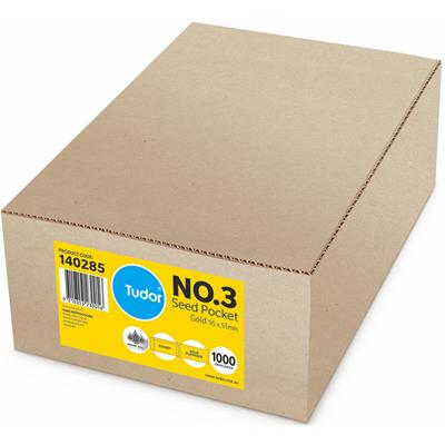 Image for TUDOR ENVELOPES NO.3 SEED POCKET PLAINFACE MOIST SEAL 80GSM 55 X 95MM GOLD BOX 1000 from Olympia Office Products