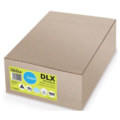 Image for TUDOR DLX ENVELOPES SECRETIVE BANKER WINDOWFACE (P6) MOIST SEAL 80GSM 120 X 235MM WHITE BOX 1000 from Olympia Office Products