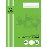 olympic d2144 exercise book 14mm dotted thirds 55gsm 48 page 225 x 175mm