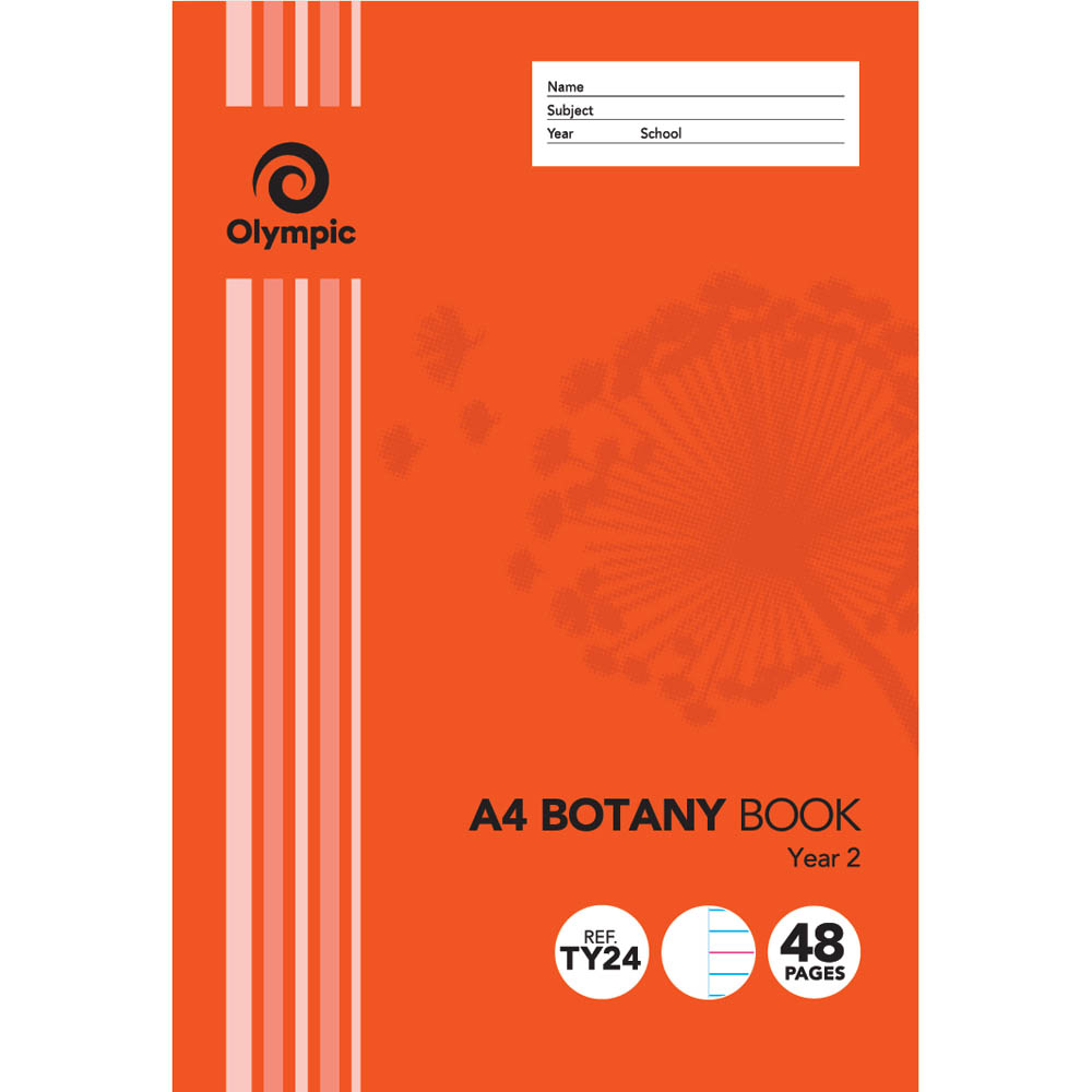 Image for OLYMPIC TY24I BOTANY BOOK QLD RULING YEAR 2 18MM 55GSM 48 PAGE A4 from SNOWS OFFICE SUPPLIES - Brisbane Family Company