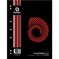 olympic sl870 lecture book 7 hole 8mm ruled 120 page 55gsm a4 pack 10