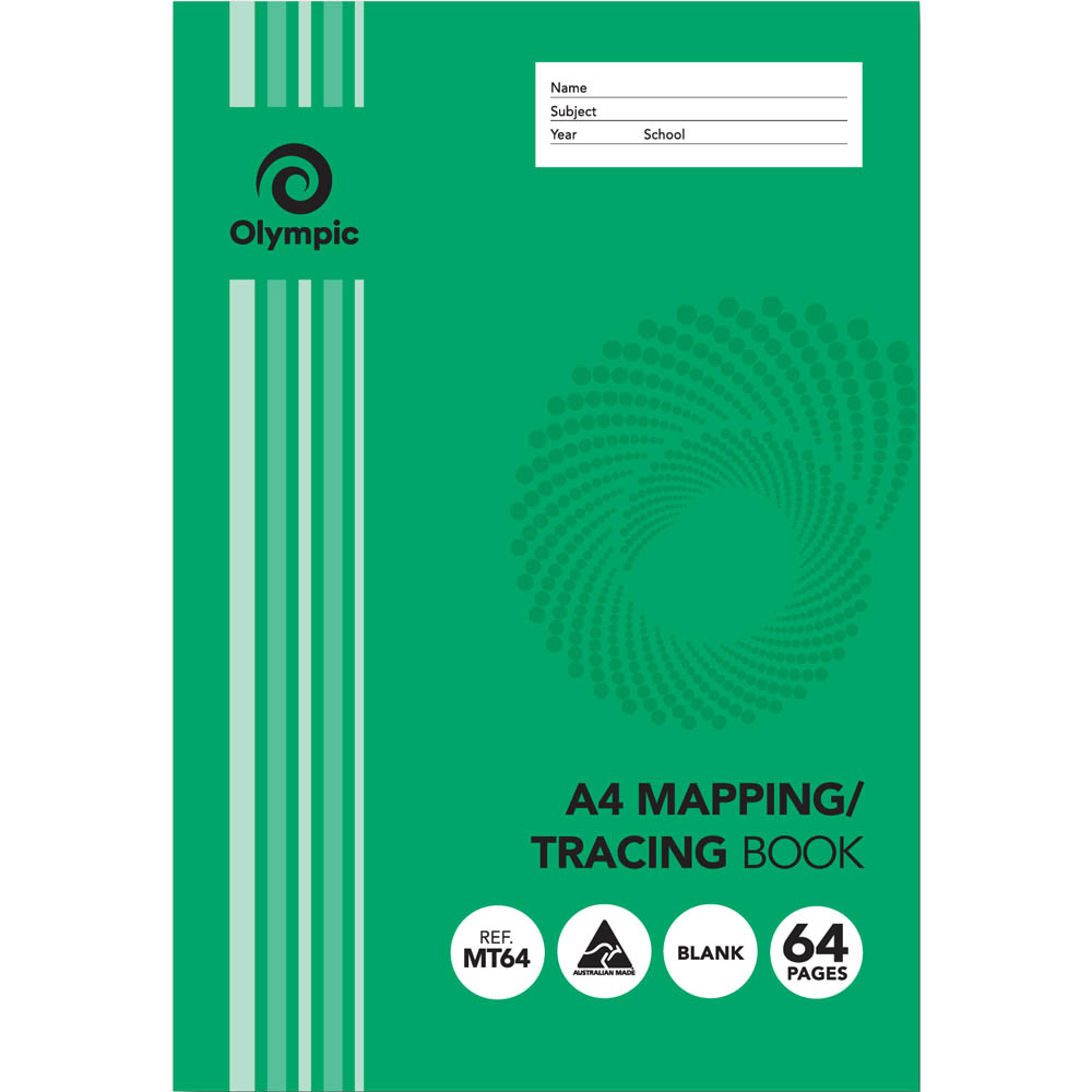 Image for OLYMPIC MT64 MAPPING/TRACING BOOK BLANK 55GSM 64 PAGE A4 from Office Heaven