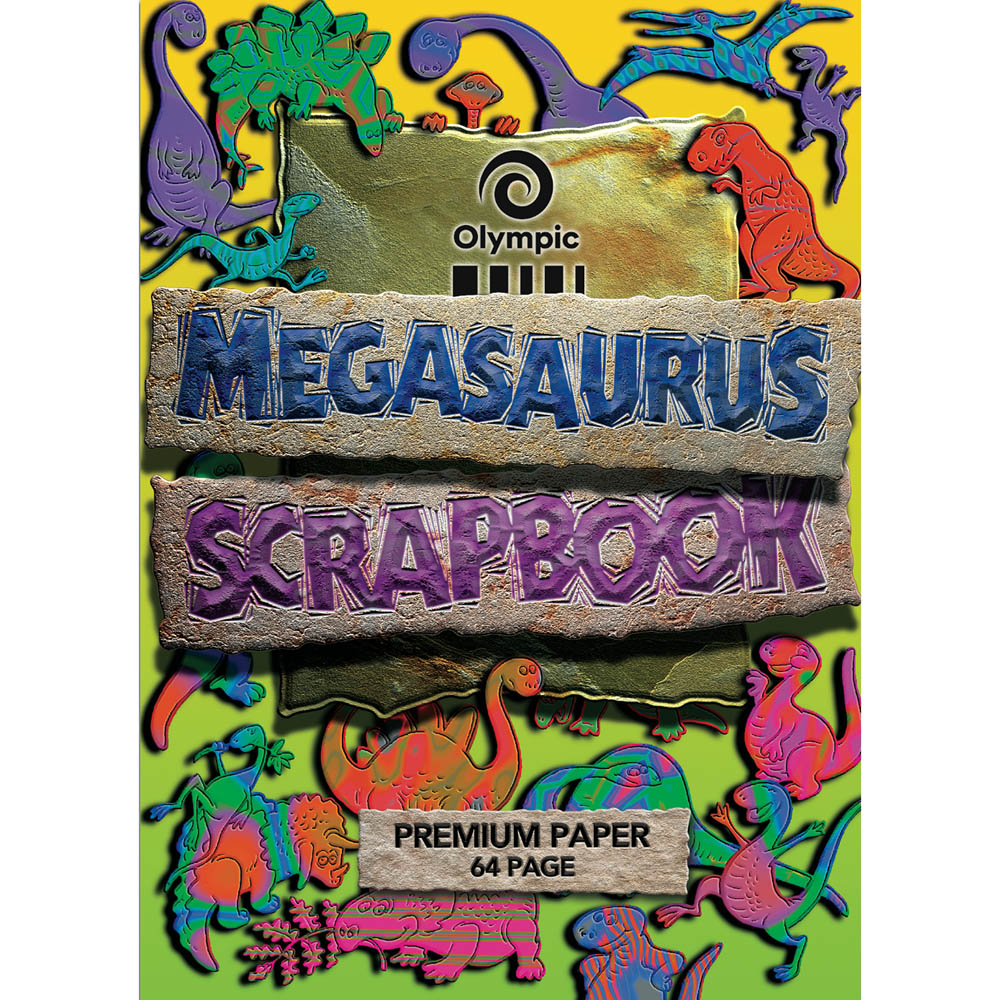 Image for OLYMPIC SM64 SCRAPBOOK MEGASAURUS BLANK 90GSM 64 PAGE 335 X 240MM from Mitronics Corporation