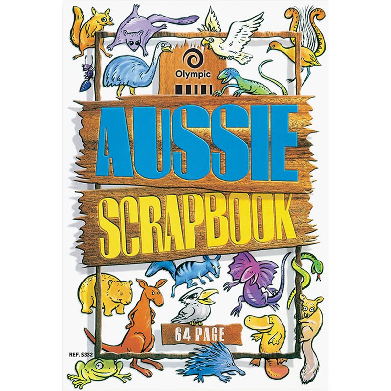 Image for OLYMPIC S332 SCRAPBOOK AUSSIE ANIMALS BLANK 67GSM 64 PAGE 335 X 240MM from Mitronics Corporation