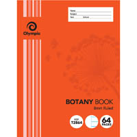 olympic t2864 botany book 8mm ruled 55gsm 64 page 225 x 175mm
