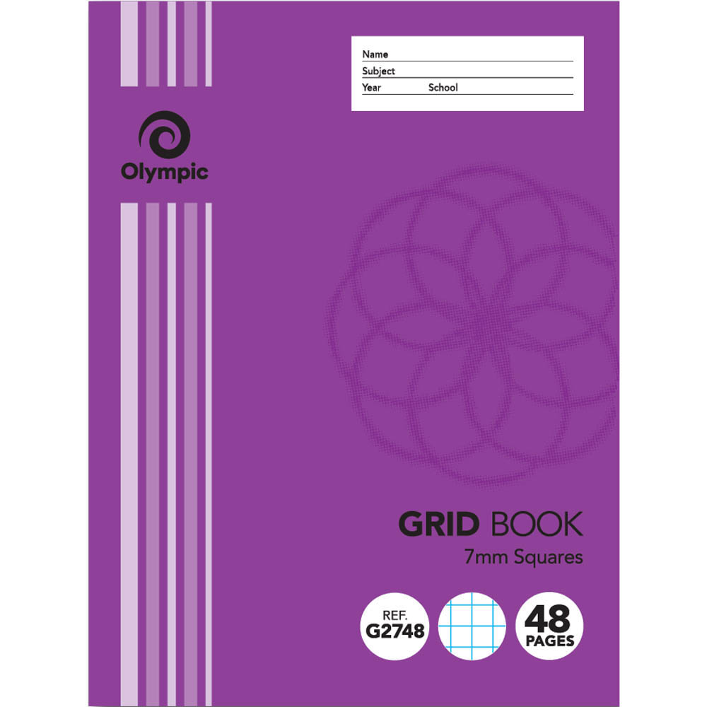 Image for OLYMPIC G2748 GRID BOOK 7MM GRID 55GSM 48 PAGE 225 X 175MM from Office Heaven