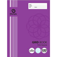 olympic g2524 grid book 5mm squares 240 page 55gsm 225 x 175mm