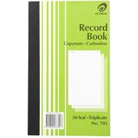 olympic 705 record book carbonless triplicate 50 leaf 200 x 125mm