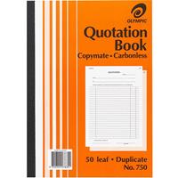 olympic 750 quotation book carbonless duplicate 50 leaf a4