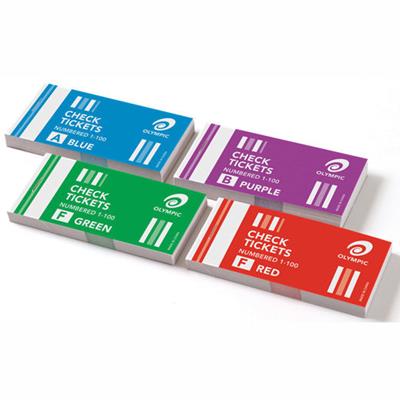 Image for OLYMPIC CHECK TICKET BOOKS 100 SETS PER BOOK from Prime Office Supplies