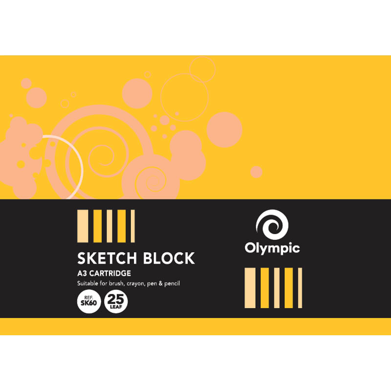 Image for OLYMPIC SK60 SKETCH BOOK TOP OPEN 110GSM 25 LEAF A3 from Prime Office Supplies