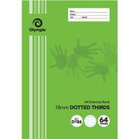 olympic d186i exercise book 18mm dotted thirds 55gsm 64 page a4