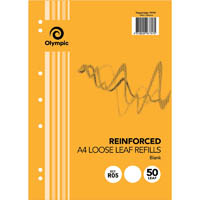 olympic r05 reinforced a4 loose refill plain 55gsm 50 sheets