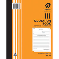 olympic 70 quotation book carbonless duplicate 50 leaf 250 x 200mm pack 10