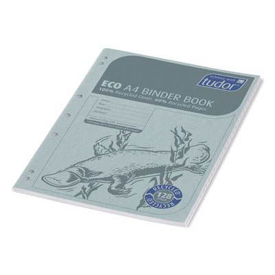 Image for TUDOR B812 ECO BINDER BOOK 8MM RULED 128 PAGE A4 BLUE PLATYPUS from Challenge Office Supplies