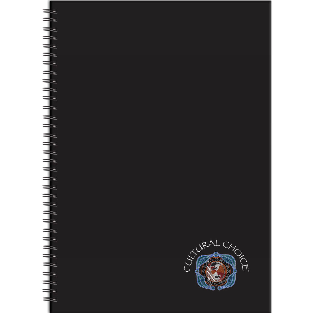 Image for CULTURAL CHOICE NOTEBOOK HARD COVER 8MM RULED 70GSM 120 PAGE A4 BLACK from Mercury Business Supplies