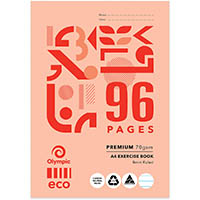 olympic e896p eco exercise book 8mm ruled 70gsm 96 page a4