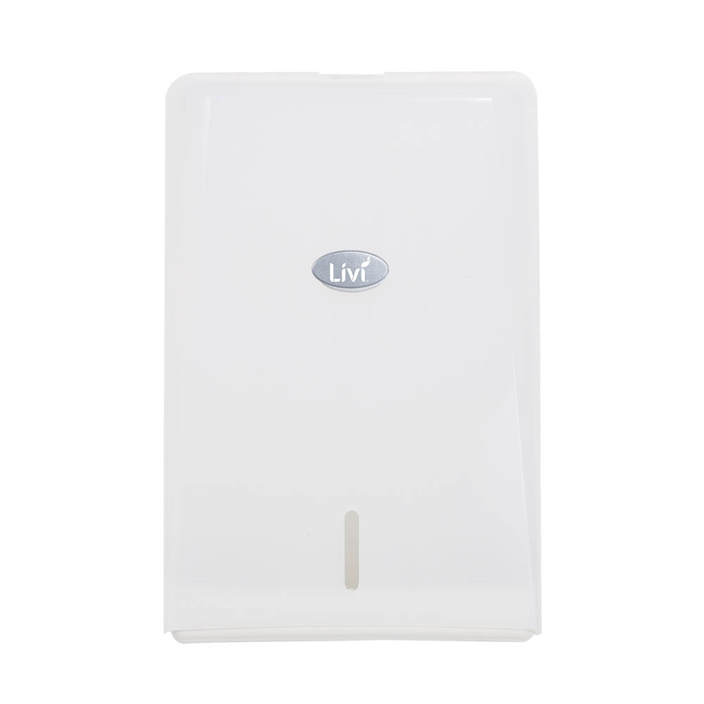 Image for LIVI COMPACT INTERLEAVE TOWEL DISPENSER 350 X 86 X 230MM WHITE from Australian Stationery Supplies